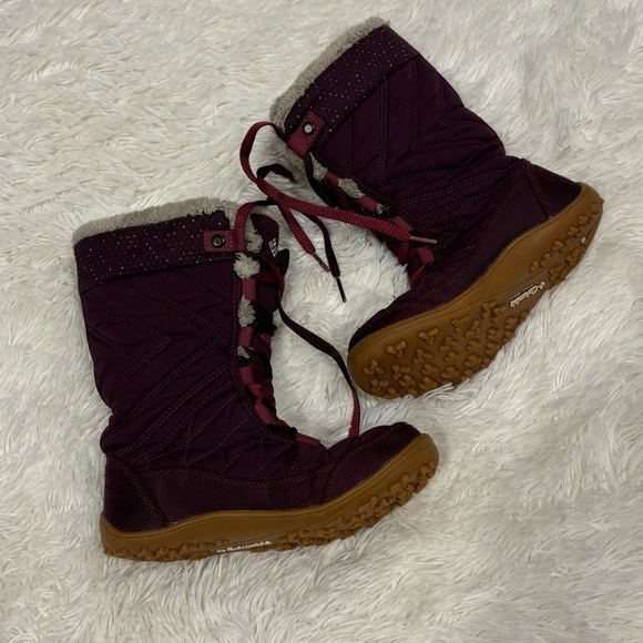 Columbia Minx Mid Cordovan Boots Omni Heat Youth Purple Size 2 - Picture 2 of 9